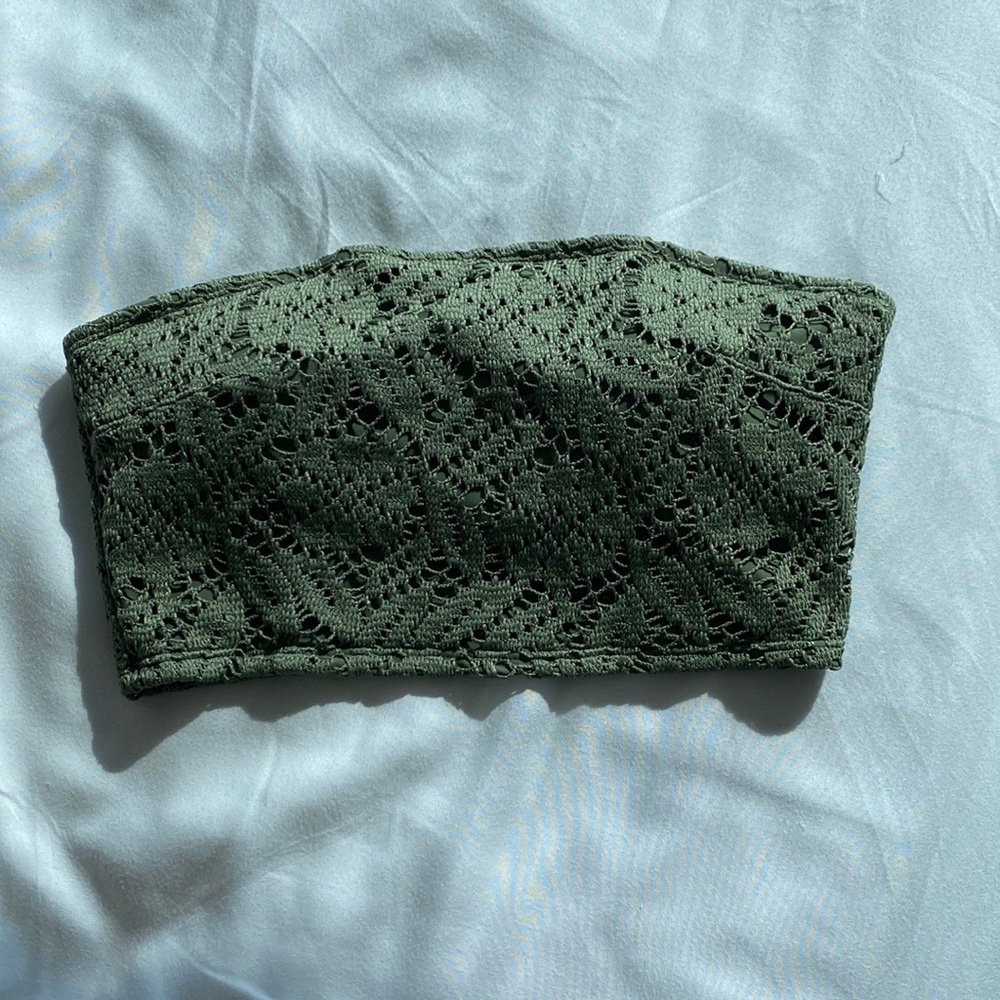 Green bathing suit top.